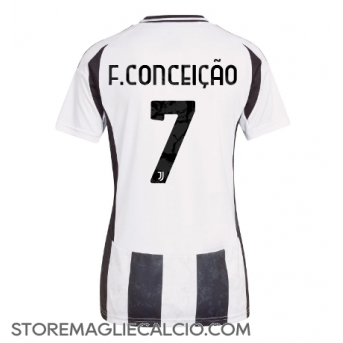 Juventus Francisco Conceicao #7 Maglia Gara Casa Repliche 2024-25 Donna Maniche Corte